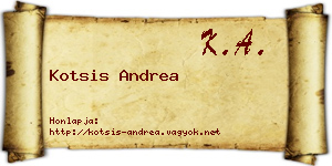 Kotsis Andrea névjegykártya